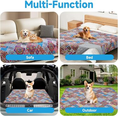 Водонепроникний коврик для собак, ковдра для лежанки, захист меблів, 178 x 76 см (Блискучий медальйон)