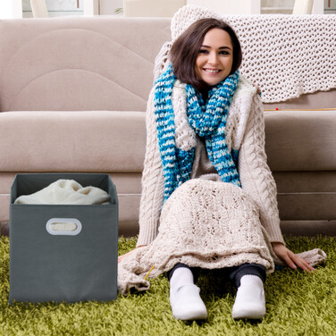Set of 4 Grey Storage Boxes