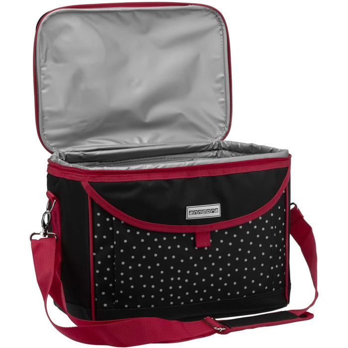 Кühltasche 22 L Picknick Kühlbox 35 x 24 x 27 cm - Farbauswahl (Schwarz Weiß Gepunktet) - Холодильна сумка Андора 22 л для пікніка, 35 x 24 x 27 см, чорно-біла в горошок