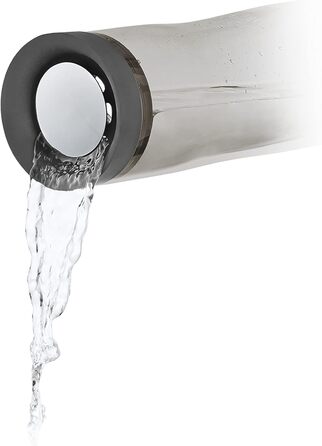 blomus -SPLASH- Water carafe made of smoked glass, smoky/dark grey, 1-liter capacity, silicone/stainless steel lid, easy handling (W / D / H: 29.5 x 9 x 9 cm, 63807)