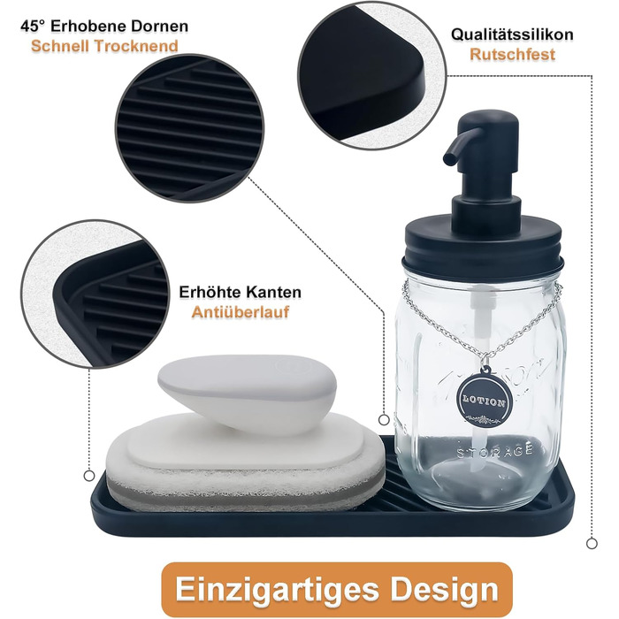 Стильний тримач для мила з силікону для кухні та ванної кімнати (2 шт., чорний)