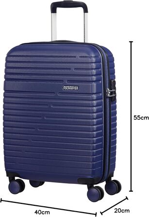 American Tourister Aero Racer Spinner 68 Expandable - 3.6 Kg Suitcase, 75.5 Liter, (Spinner 55, Nocturne Blue, 55 cm)