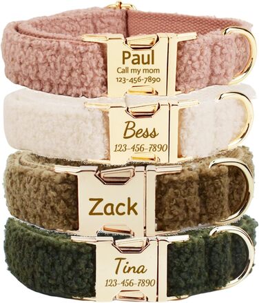 Нашийник для собак з металевою застібкою, двосторонній з іменем та номером телефону, регульований розмір, M та L (Нашийник 06)
