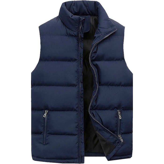 Степова жилетка для чоловіків: легка, тепла, без рукавів. Ідеальна для занять спортом, активного відпочинку, гольфу, їзди на коні. Розмір 3XL, колір: морський.