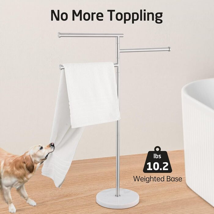 Підставка для рушників KES Gold, настільна, з нержавіючої сталі 18/8, з мармуровою основою, BTH219-BZ, щітканий золотий, 3-х рівнева