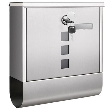 Поштова скринька SONGMICS з замком, оглядовим вікном та відділенням для газет, сіра - GMB20AG (37x37x11 см)