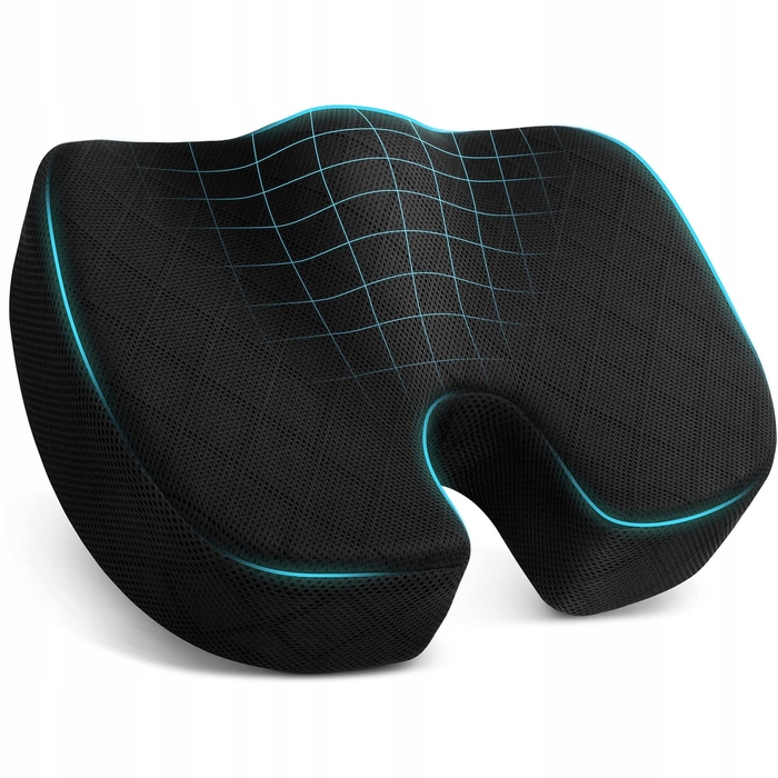 Ортопедична подушка для сидіння з ефектом пам'яті (Memory Foam), ергономічна