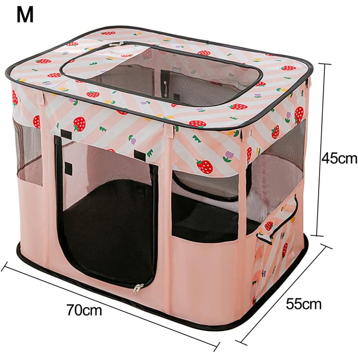 Розкладний вольєр для тварин, портативний, для цуценят, собак, кошенят, котів, Indoor/Outdoor, Pop-Up, розмір M, рожевий
