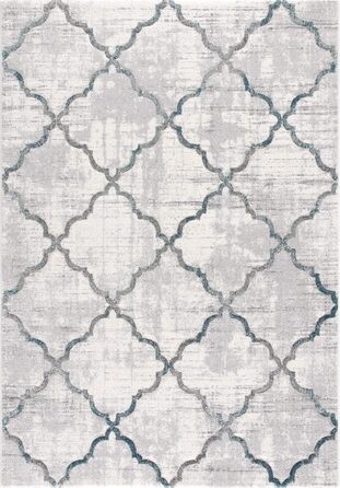 Килим для вітальні SANAT Modern Design - короткий ворс, для вітальні, спальні, кухні, ручна обробка, сертифікат Öko-Tex 100, сірий, 80x150 см