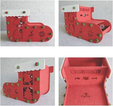 Кіт-будинок Petix Indoor великий, червоний, XXL (58×42×40 см) – для сну та ігор, різдвяна кучечка