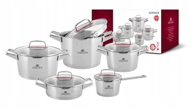 Набір каструль Gerlach Superior з нержавіючої сталі, 10 предметів