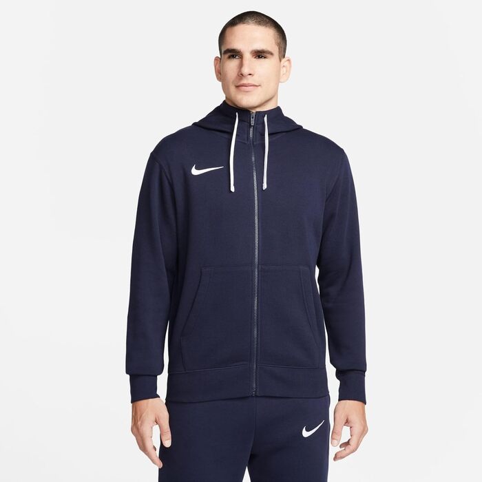 Чоловіча спортивна толстовка Nike Park 20 з капюшоном та блискавкою, колір Obsidian/White
