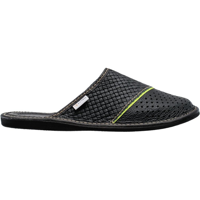 Чоловічі халати-домашні капці ESTRO M44, шкіряні, чорні, 44 EU