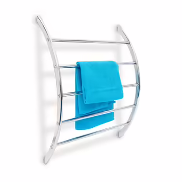 Relaxdays Wall Towel Rack, Steel, 5 Bars