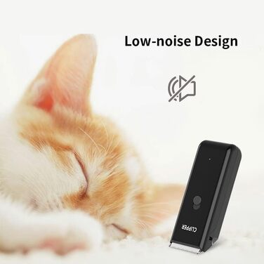 Електрична машинка для стрижки собак Favrison, для собак та котів, USB, бездротова, водонепроникна (чорний)