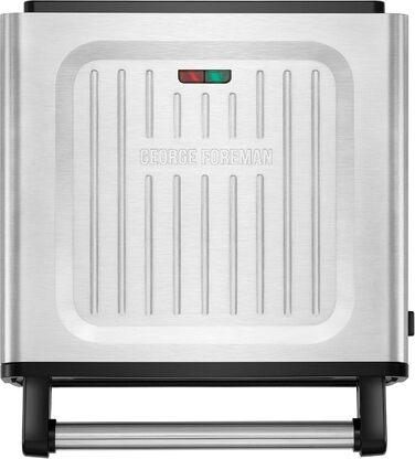 George Foreman Smokeless Grill - Indoor BBQ with Adjustable Temperature & Dishwasher-Safe Grill Plate