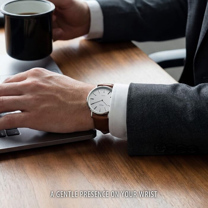 Чоловічий годинник Infantry MDC: мінімалістичний дизайн, кварцовий механізм, шкіряний ремінь (колір: коричневий)