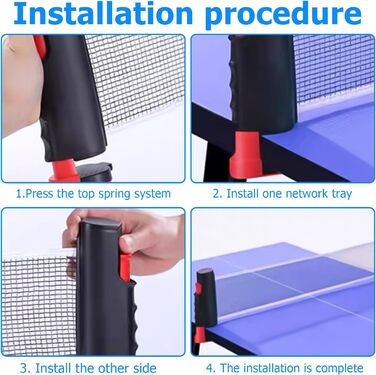 HOMURY Набір для пінг-понгу: 2 ракетки, сітка, 3 м'ячі, сумка, для гри в приміщенні та на вулиці, дитячий та дорослий