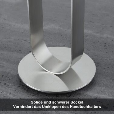 Тримач для рушників ZUNTO без свердління, для гостей, самоклеючий, штанга для рушників з нержавіючої сталі, 40 см, сріблястий (стійкий)