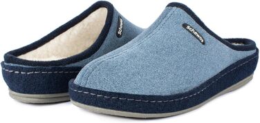 Чоловічі фетрові домашні тапочки Schawos 6030, теплі, з підкладкою з шерсті, з устілкою, міцна підошва, неслизькі, 42 EU, морські, 10w