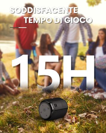 Bluetooth колонка NOTABRICK портативна, водонепроникна IPX67, бездротова 5.0, стерео бас, акумулятор 15 год, підтримка SD/TF/AUX, для дому, вулиці, пляжу, подорожей (чорна)