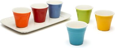 Brunch Time Espresso Cups, Set of 7, Multicolored
