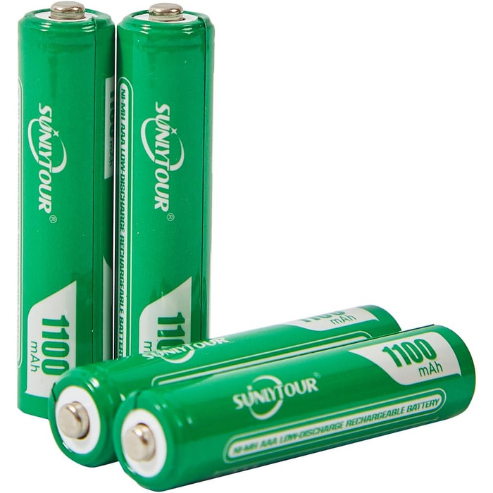Набір акумуляторів SUNLYTOUR: 4 шт. AA 2800mAh та 4 шт. AAA 1100mAh Ni-MH з зарядним пристроєм, 1200 циклів заряджання