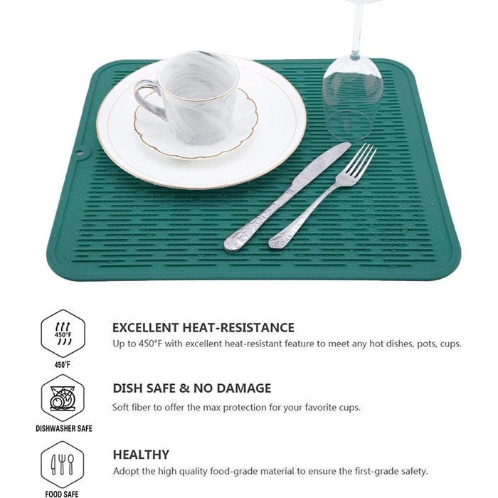 Килимок для сушіння посуду WXFLGH 40 x 30 см, силіконовий, антиковзний, для кухні
