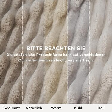 BEDSURE Плед-деко для дому - вовняний та флісовий плед, покривало на диван, м'який теплий плед з грубої в'язки для вітальні, плед для затишку, покривало на ліжко, бежевий, 150 x 200 см