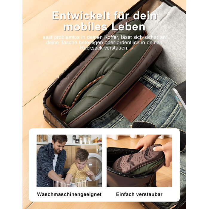 Чоловічі домашні капці VeraCosy з ефектом пам'яті (Memory Foam) з водовідштовхуючого нейлону, Olivdrab, розмір 42/43 EU