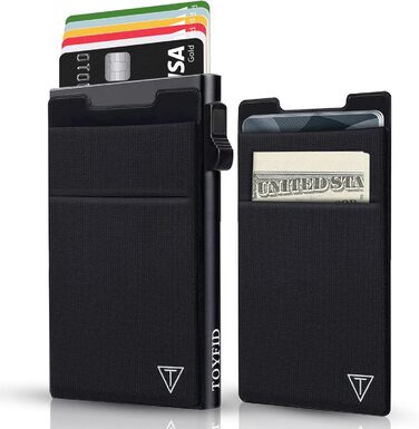 RFID-захисний картхолдер Pop-up, гаманець-картхолдер з монетницею, чорний