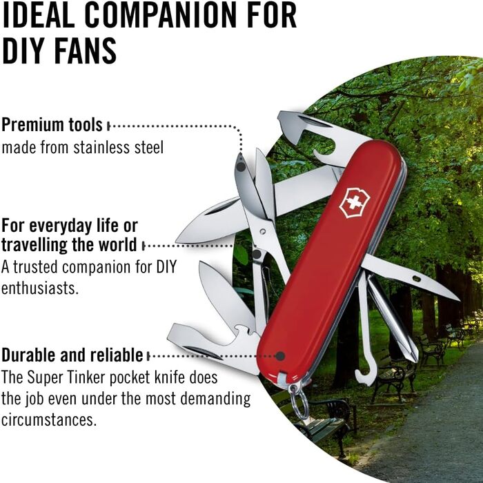 Мультитул Victorinox Super Tinker: швейцарський ніж з 14 функціями (червоний)