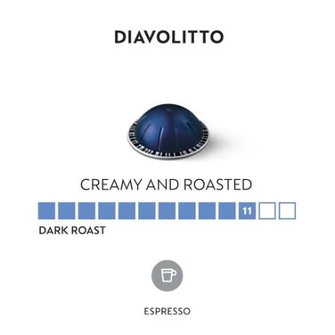 Капсули Nespresso VertuoLine Diavolitto, інтенсивна смакова обсмажка, 10 шт. (упаковка 5 шт.)