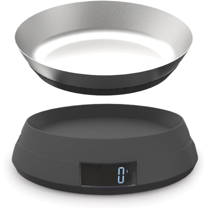 Joseph Joseph SwitchScale 2-in-1 Kitchen Scale - Digital, 5kg Capacity, Metric & Imperial LCD Display, Battery Powered - Gray
