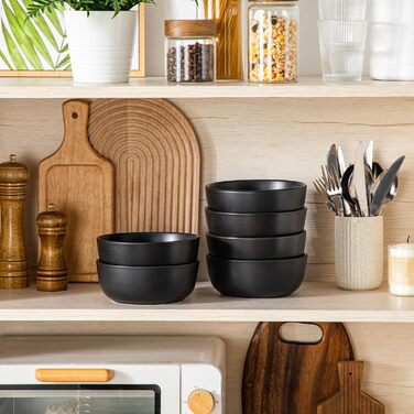 Набір супових та салатних мисок Vancasso PLAYA, 6 шт., 0.9 л, чорний, кераміка