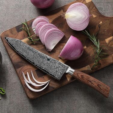 Ніж кухарський Wakoli EDIB Pro Kiritsuke Damast (VG10) 20 см, ручка Pakka, подарункова коробка, гравіювання