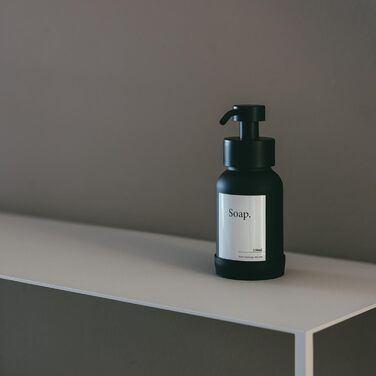 Designfabrik Hamburg | Glass Soap Dispenser Bathroom | Stainless Steel Pump Dispenser for Liquid Soap | Dish Soap Dispenser Kitchen Modern | 250ml | Black/Black