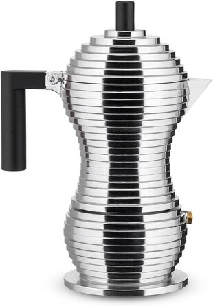 Кавомашина Alessi Pulcina, алюміній, 3 чашки, чорна, 12 x 23 x 12 см