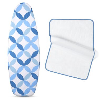Чохол та подушка для прасувальної дошки, стандарт та велика, синій, преміум якість