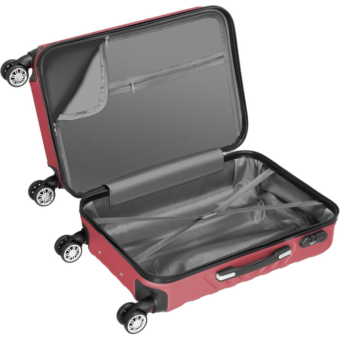 Набір валіз Zelsius 3 шт. (Чорний, Червоний) | ABS, Замки, Роздільники | Ручна валіза, Trolley, Кoffer Groß