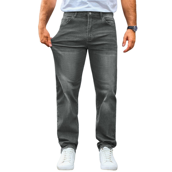 Чоловічі джинси Runcati Regular Fit: зручні стрейч джинси з деніму для повсякденного носіння, сірі, розмір XL