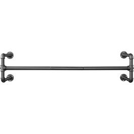 SONGMICS Wall-Mounted Clothes Rack, Industrial Design Clothes Bar, Set of 1, Wall Mounting, Holds up to 60 kg, 30 x 11 x 9.3 cm, Easy Assembly, Black HSR64BK-0 (1)