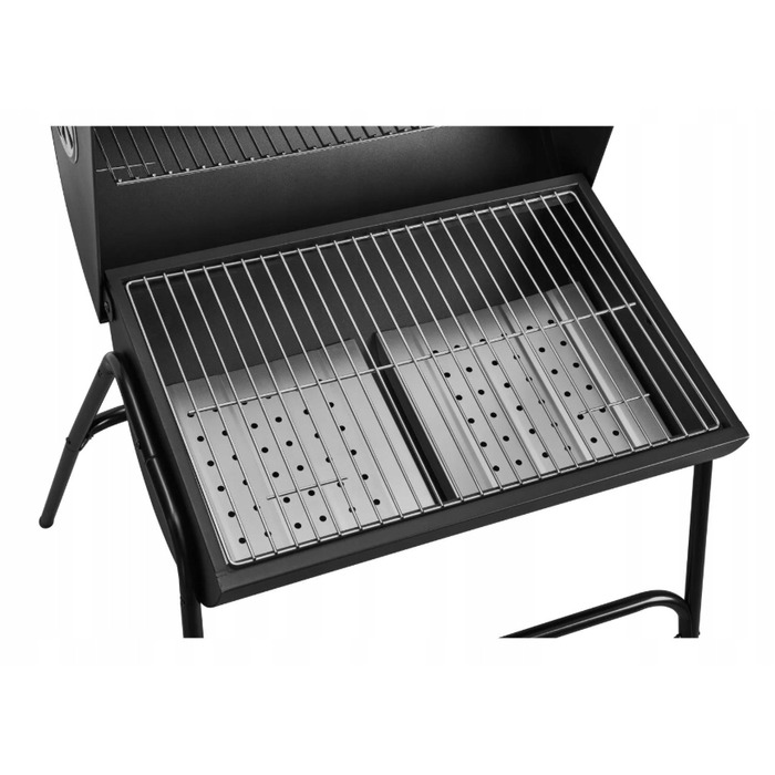 Великий садовий вугільний гриль-бочка Grill Meister з кришкою та робочим столом