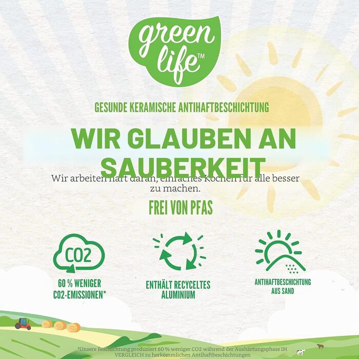 Набір посуду GreenLife Soft Grip з керамічним антипригарним покриттям, 16 предметів (сковорода, сотейник, каструлі), без PFAS, підходить для посудомийки та духовки, чорний