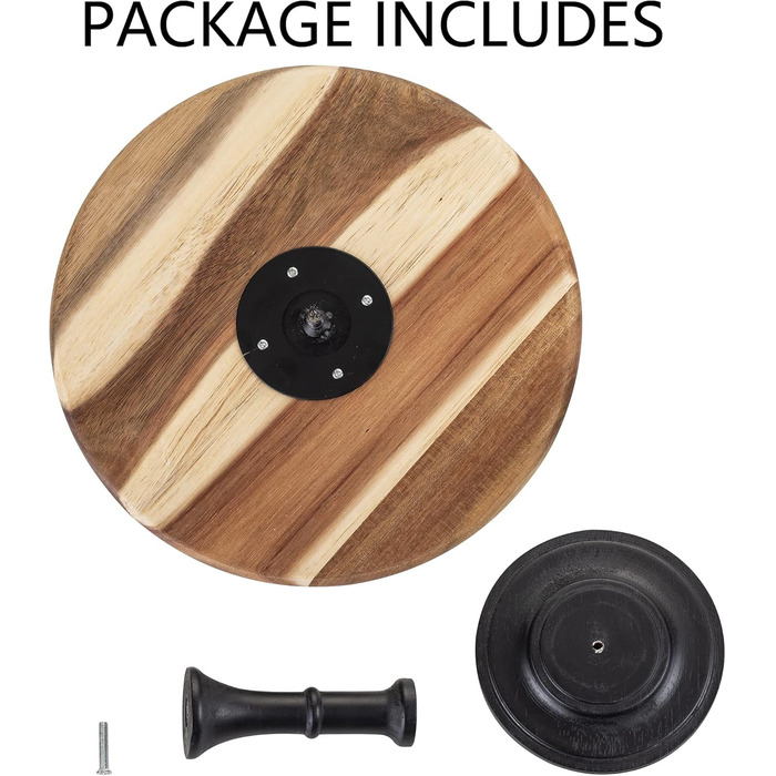 Дзеркальце для торта NUPTIO, 3 шт. в наборі: дерев'яний, рустикальний, для весілля, дня народження, дитячого свята, десертів та тістечок (чорний, 25.5 см)