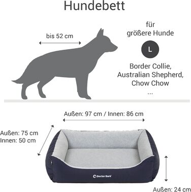 Ліжко для собак Doctor Bark Kleine Hunde - зручне та м'яке гніздечко для маленьких собак, зелений колір, Made in Germany, GreenLabel (L - 97x75 см)