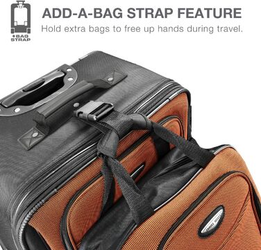 Набір валіз Travel Select Amsterdam (8 шт.) - червоний, оранжевий, сірий, 88 літрів, розширюваний, з розширенням