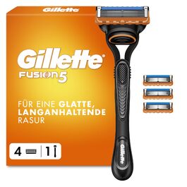 Бритва Gillette Fusion5 для чоловіків, металева, чорна (1 станок + 4 смінні касети)