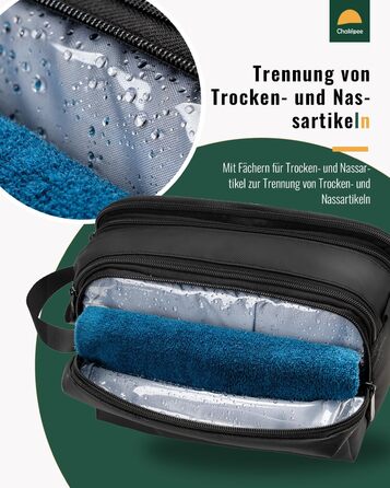 Чоловіча дорожня косметичка Kulturbeutel, водонепроникна косметичка для подорожей, чорна, M