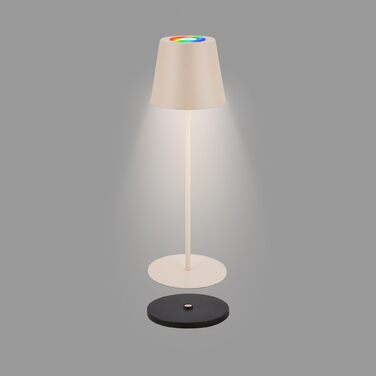 Світлодіодна настільна лампа Briloner бездротова з сенсорним керуванням, димуванням, регулюванням висоти, RGB + теплий білий, з підзарядкою, для дому та кемпінгу, 36x10.5 см, Бежева